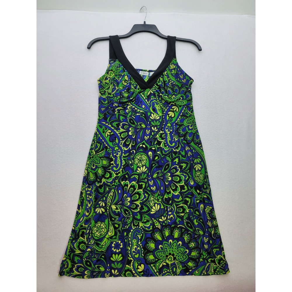Cato Sleeveless V Neck Dress Womens S Colorful‎ Stretch Sundress